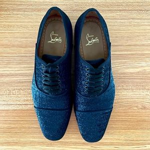 Christian Louboutin Greggo Orlato flat midnight blue glitter in EU 41 / US 8.5